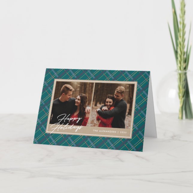 Tarjeta fotográfica de vacaciones de invierno con  (Anverso)