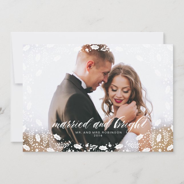Tarjeta fotográfica de vacaciones de matrimonio y  (Anverso)