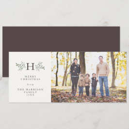 Tarjeta fotográfica de vacaciones de monograma rús