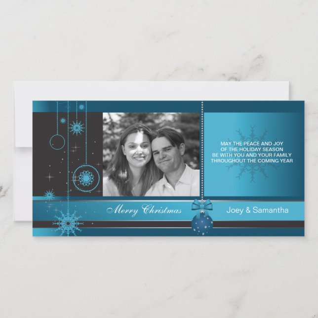 Tarjeta fotográfica de vacaciones de navidades con (Anverso)