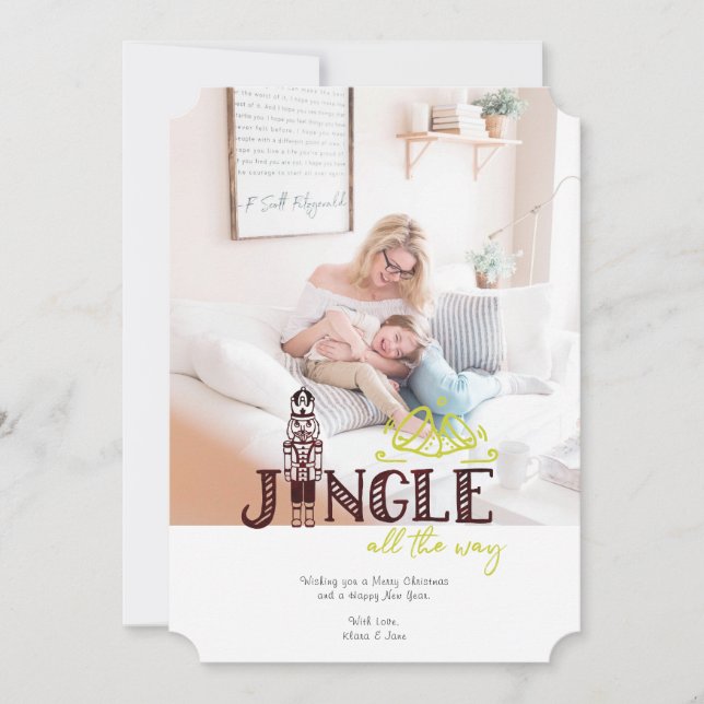 Tarjeta fotográfica de vacaciones de Nutcracker (Anverso)