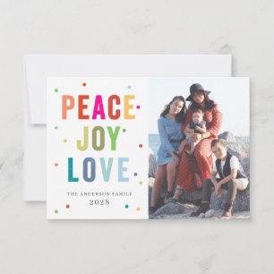 Tarjeta fotográfica de vacaciones de Peace Joy Lov