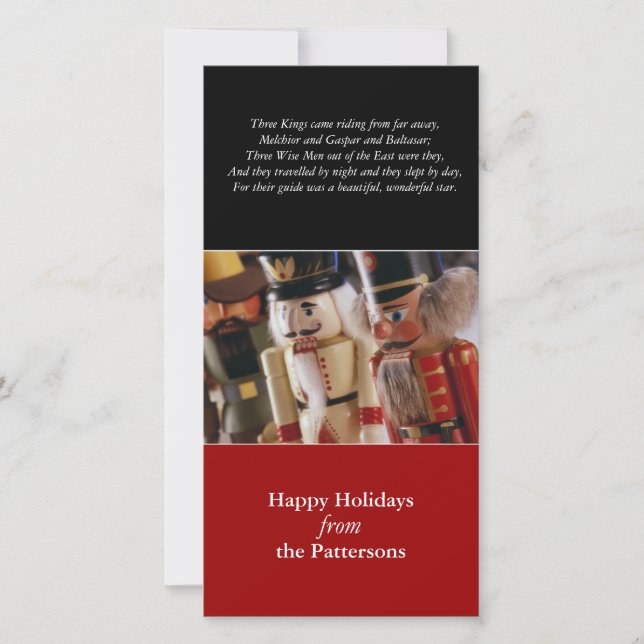 Tarjeta fotográfica de vacaciones de tres reyes (Anverso)