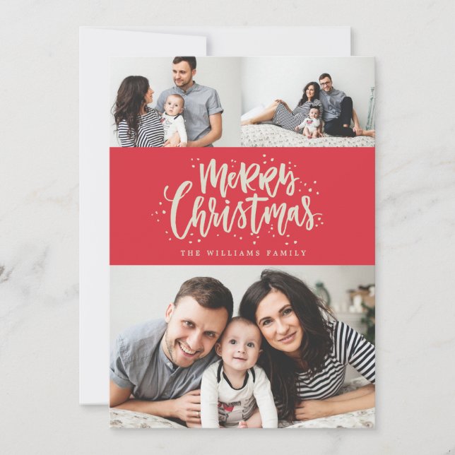 Tarjeta fotográfica de vacaciones familiares de co (Anverso)