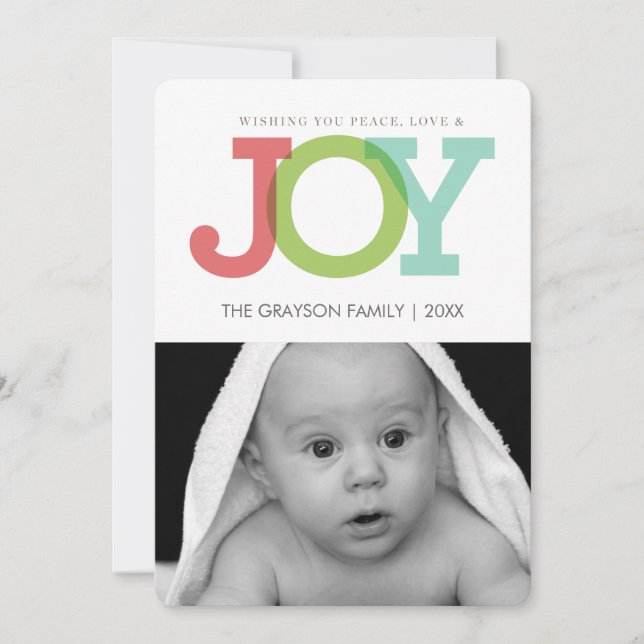 Tarjeta fotográfica de vacaciones JOY (Anverso)