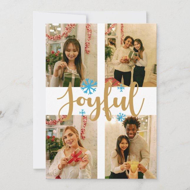 Tarjeta fotográfica de vacaciones Joyfull Navidade (Anverso)