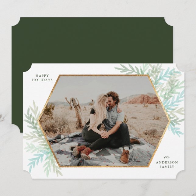 Tarjeta fotográfica de vacaciones moderna para las (Anverso / Reverso)