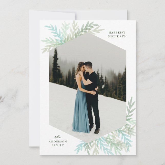 Tarjeta fotográfica de vacaciones moderna para las (Anverso)