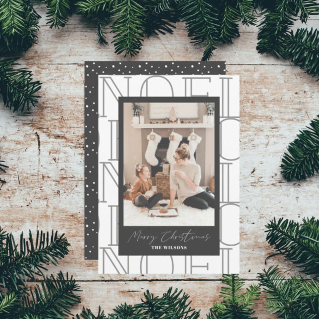 Tarjeta fotográfica de vacaciones NOEL White Navid (Subido por el creador)