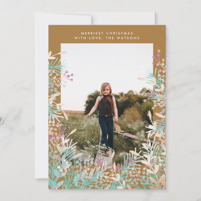 Tarjeta fotográfica de vacaciones para Navidades d (Anverso)