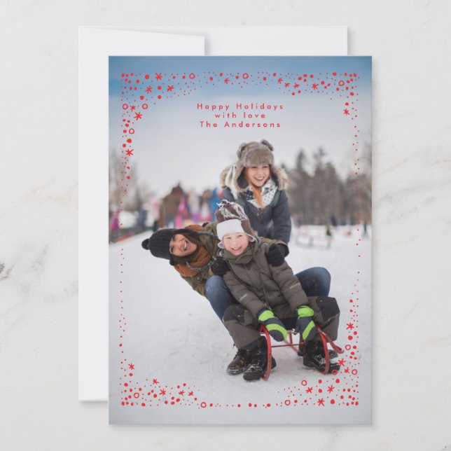 tarjeta fotográfica de vacaciones para navidades d (Anverso)