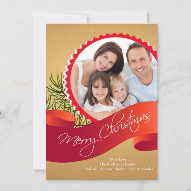 Tarjeta fotográfica de vacaciones para Navidades e (Anverso)