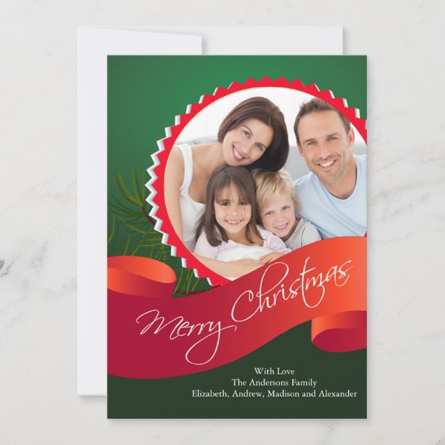 Tarjeta fotográfica de vacaciones para Navidades e (Anverso)