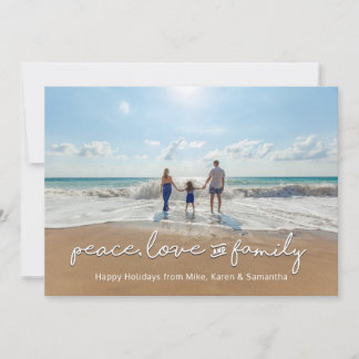 Tarjeta fotográfica de vacaciones | Paz, amor y fa