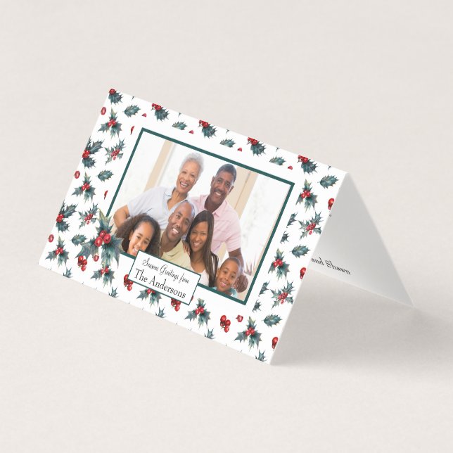 Tarjeta fotográfica de vacaciones plegada pequeña (Anverso)