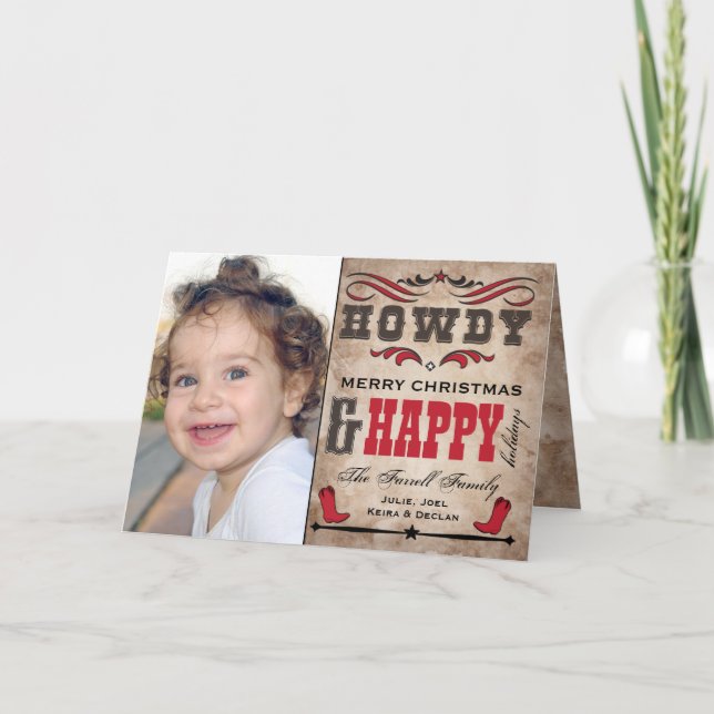 Tarjeta fotográfica de vacas y Navidades occidenta (Anverso)