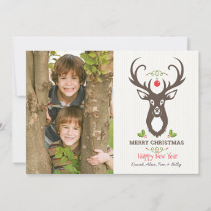 Tarjeta fotográfica Deer Holiday para navidades