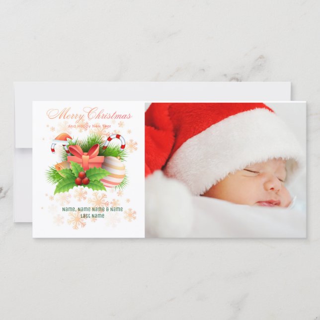 Tarjeta fotográfica del acuerdo de Navidades Candy (Anverso)