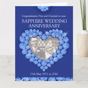 Tarjeta fotográfica del aniversario de Sapphire