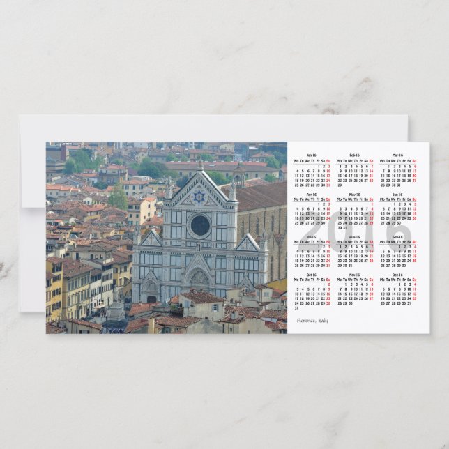 Tarjeta fotográfica del calendario Florence 2016 (Anverso)