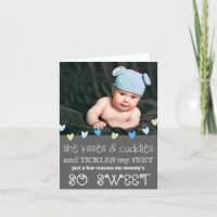 Tarjeta fotográfica del Día de la Madre / Gris con