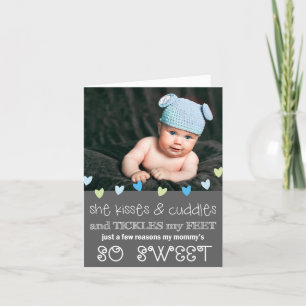 Tarjeta fotográfica del Día de la Madre / Gris con