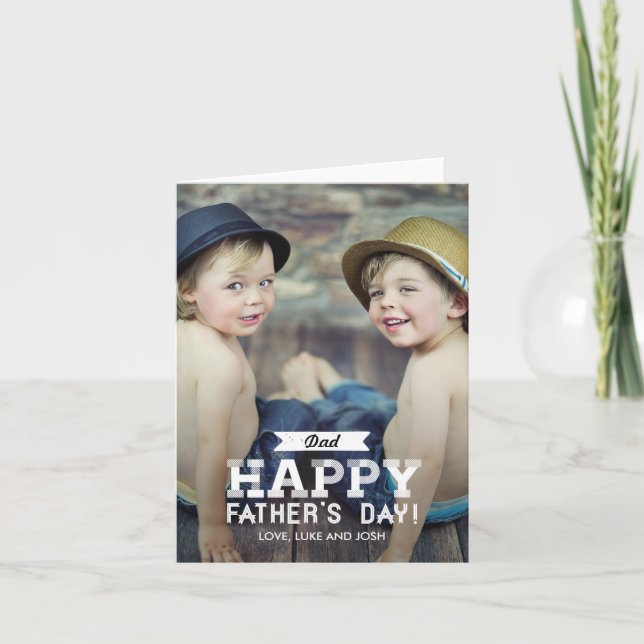 Tarjeta fotográfica del Día de los Padres de Cinta (Anverso)