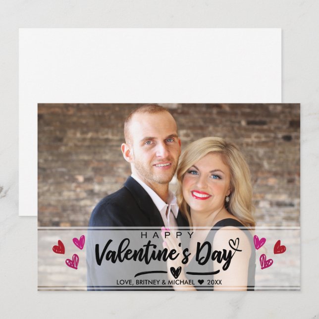Tarjeta fotográfica del Día de San Valentín, de co (Anverso / Reverso)