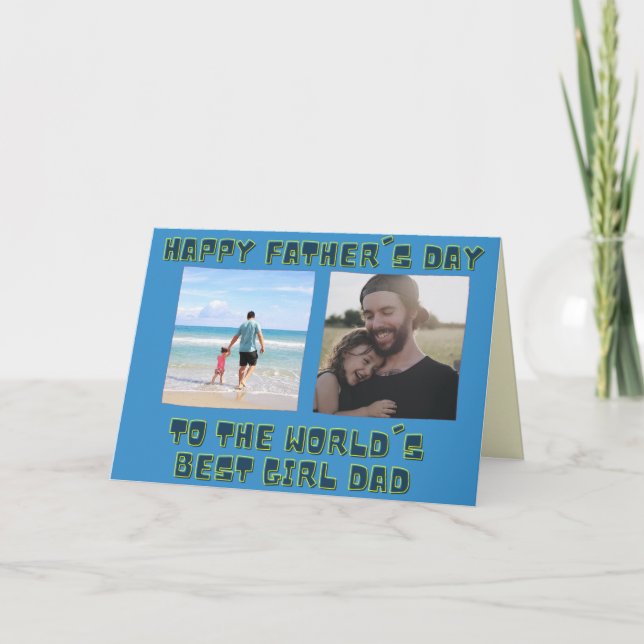Tarjeta fotográfica del día del mejor Chica papá p (Anverso)