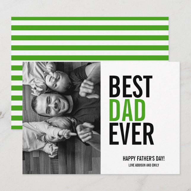 Tarjeta fotográfica del Día del Mejor Papá Nunca P (Anverso / Reverso)