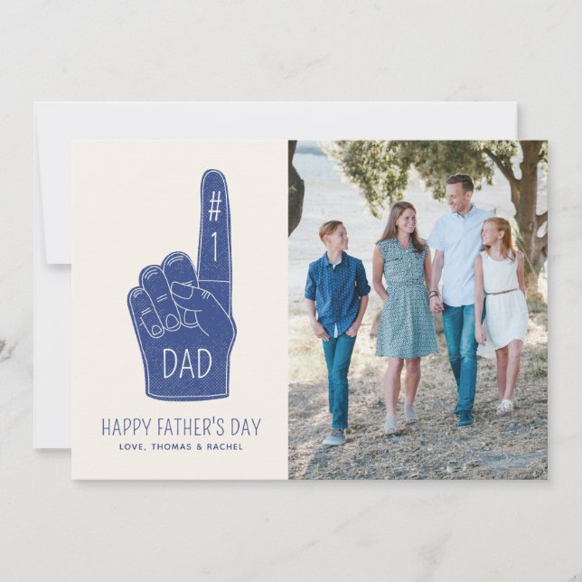 Tarjeta fotográfica del Día del Padre del Dedo de  (Anverso)