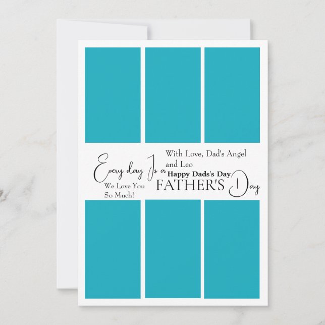 Tarjeta fotográfica del día del padre personalizad (Anverso)