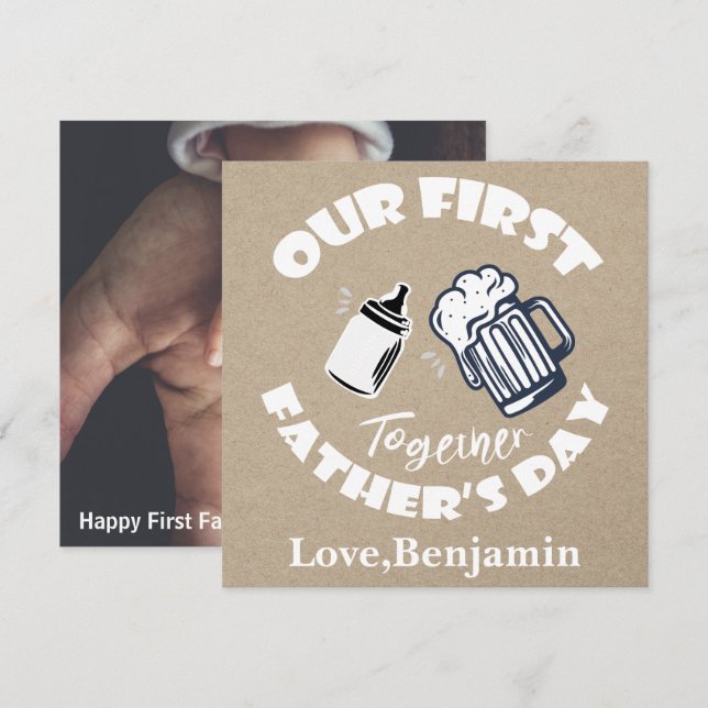 Tarjeta fotográfica del Día del Primer Padre de la (Anverso / Reverso)