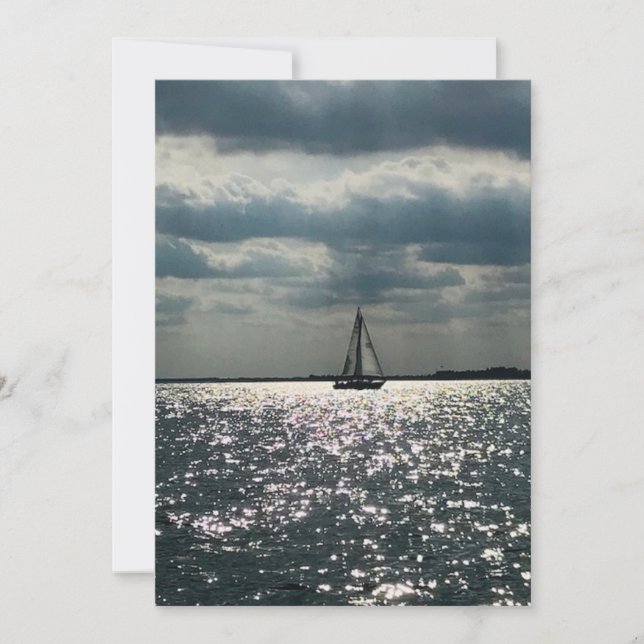 Tarjeta fotográfica del lago Erie Sailboat (Anverso)