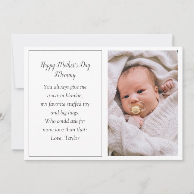 Tarjeta fotográfica del primer día de la madre del (Anverso)