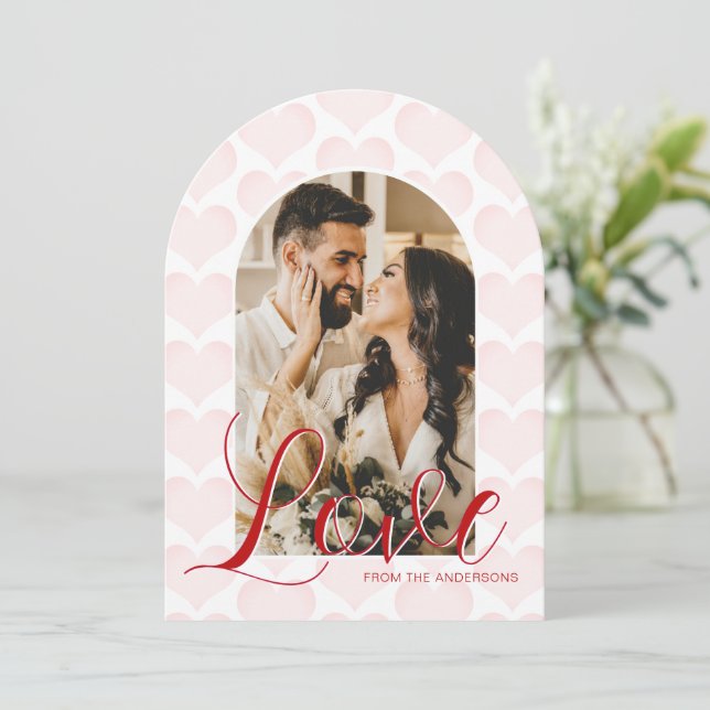 Tarjeta fotográfica día de San Valentín Arch Perso (Anverso de pie)