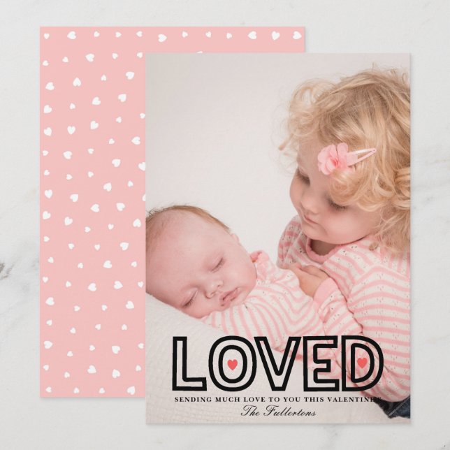 Tarjeta fotográfica Día de San Valentín Cute queri (Anverso / Reverso)
