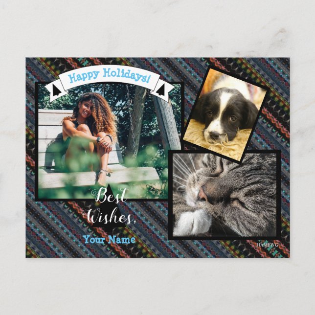 Tarjeta fotográfica - Diseño de Needlepoint - HAMb (Anverso)