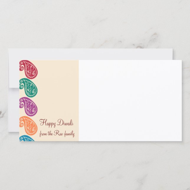 Tarjeta fotográfica Diwali (Anverso)