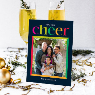Tarjeta fotográfica Edgy Frame Happy Año Nuevo