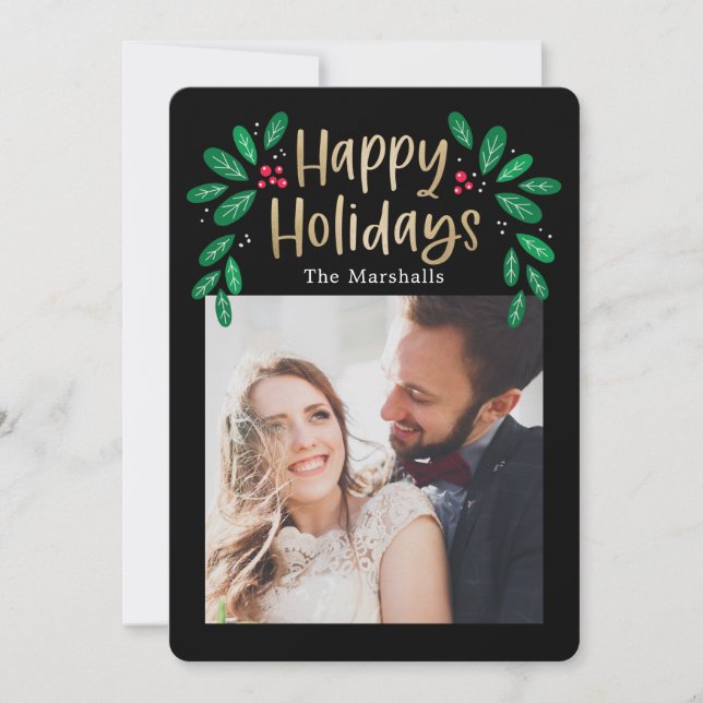 Tarjeta fotográfica editable en color para Winterb (Anverso)