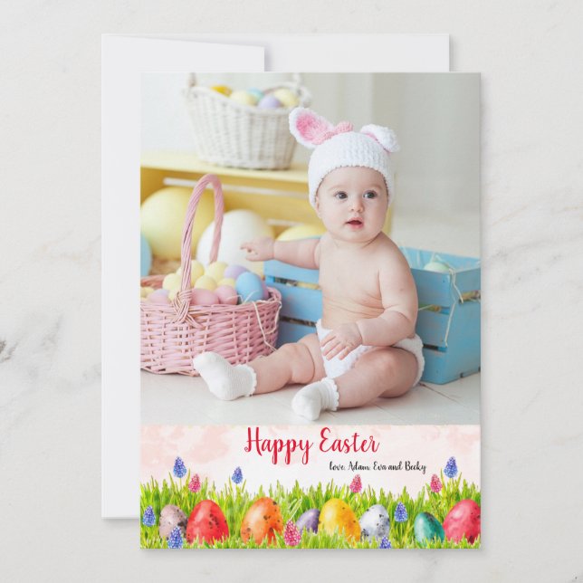 Tarjeta fotográfica Eggstravaganza en Pascua (Anverso)