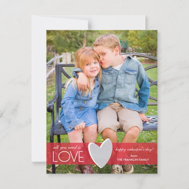 Tarjeta fotográfica El día de San Valentín de amor (Anverso)
