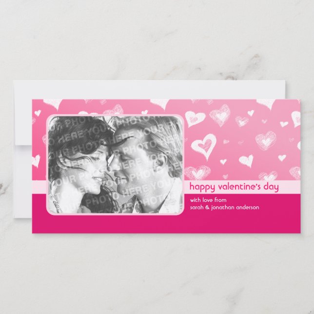 Tarjeta fotográfica El día de San Valentín de los  (Anverso)