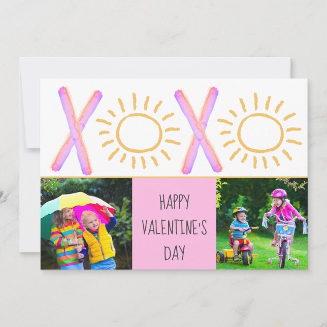 Tarjeta fotográfica El día de San Valentín rosa Cu (Anverso)