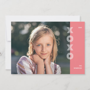 Tarjeta fotográfica El día de San Valentín XOXO en