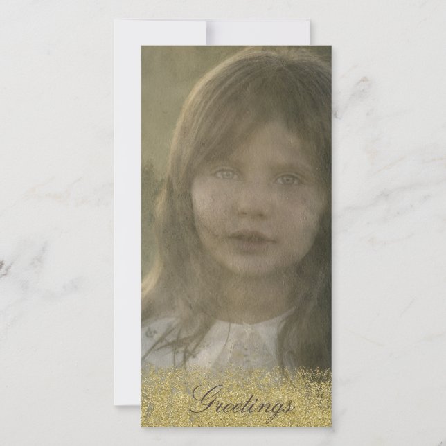 Tarjeta fotográfica embellecida con oro de los vie (Anverso)