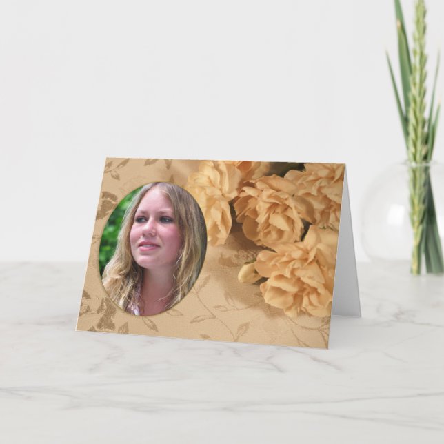 Tarjeta fotográfica en blanco con claveles (Anverso)