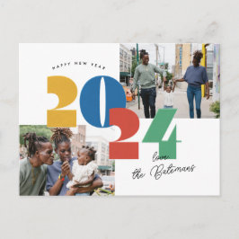 Tarjeta fotográfica estampada para año nuevo