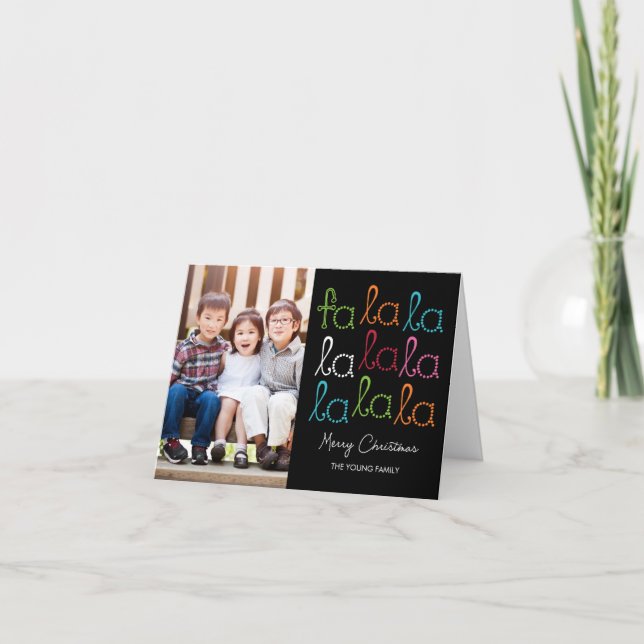 Tarjeta fotográfica Fa La La Holiday (Anverso)